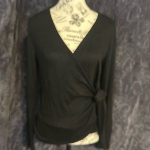 Black wrap sweater